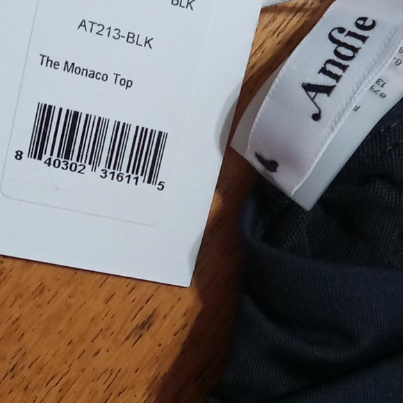 Andie Womens Bikini Top Small BLACK MONACO Swim Vacation Summer Cruise Pool NEW - Picture 5 of 6